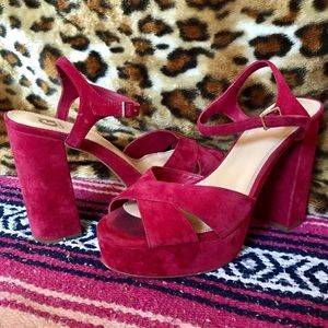 Gianni Bini Red Chunky Heels